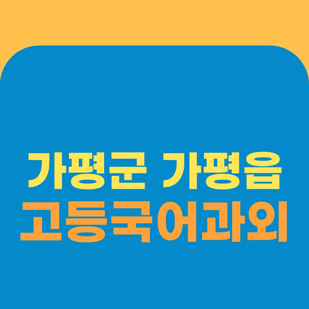 가평군 가평읍 고등국어과외