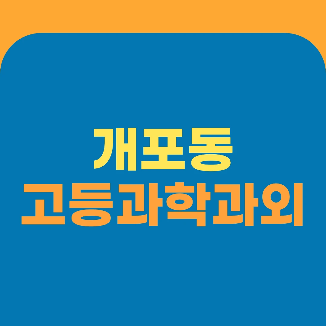 개포동 고등과학과외