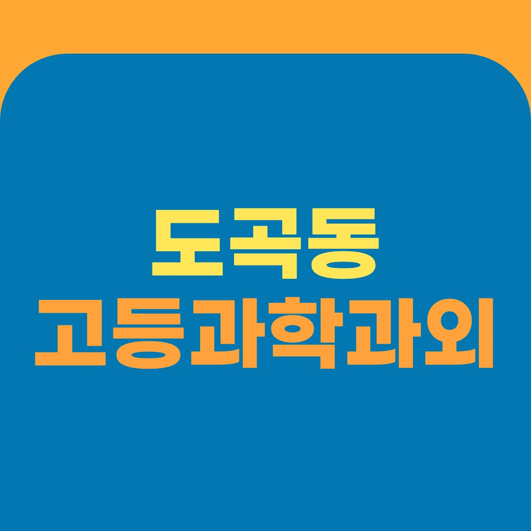 도곡동 고등과학과외
