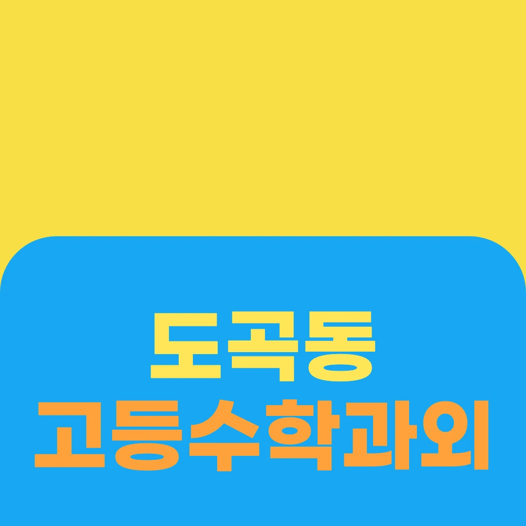 도곡동 고등수학과외