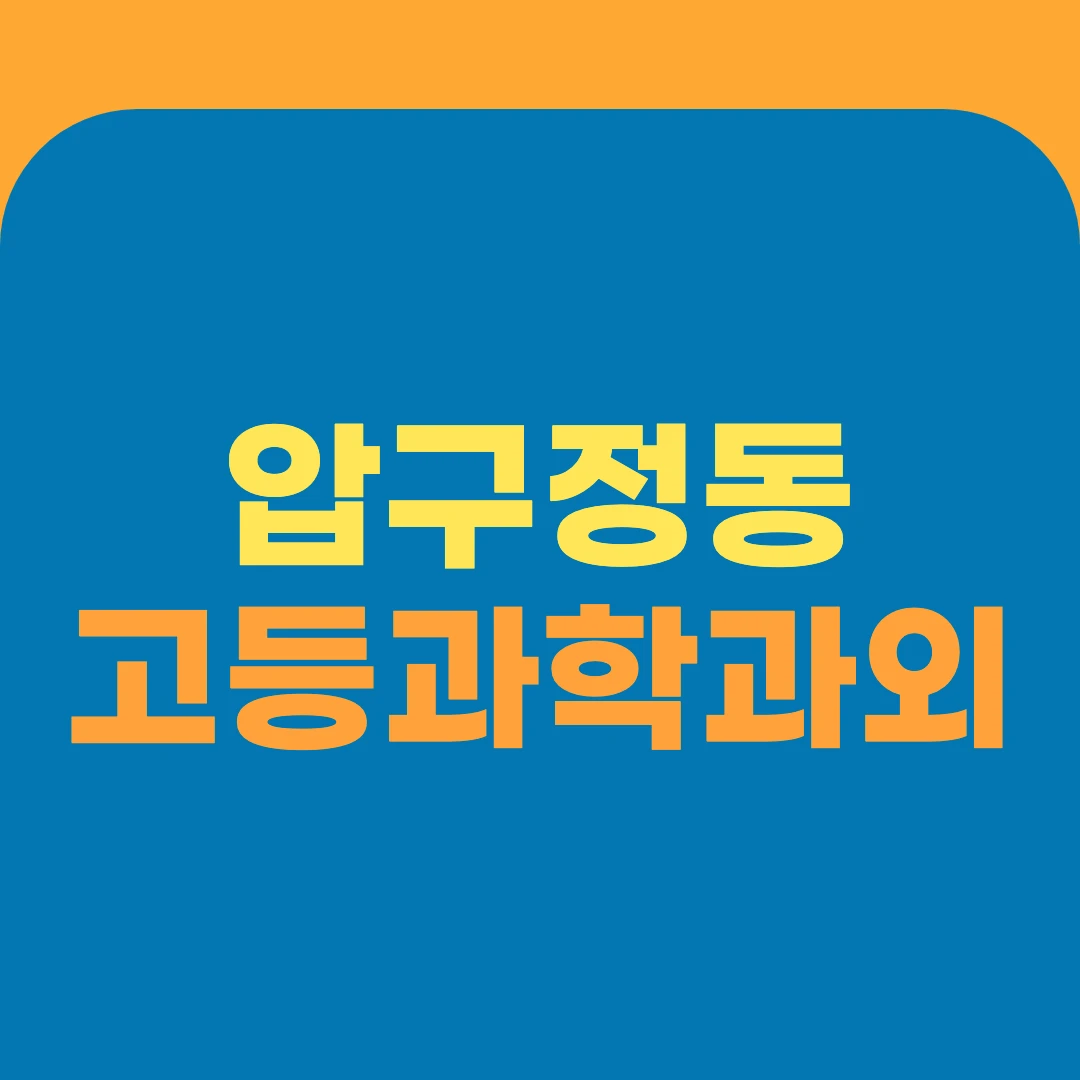 압구정동 고등과학과외