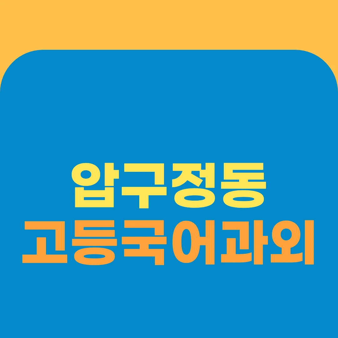 압구정동 고등국어과외