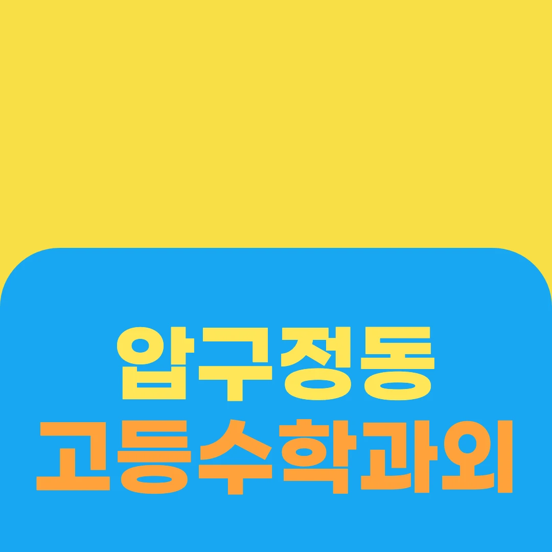 압구정동 고등수학과외