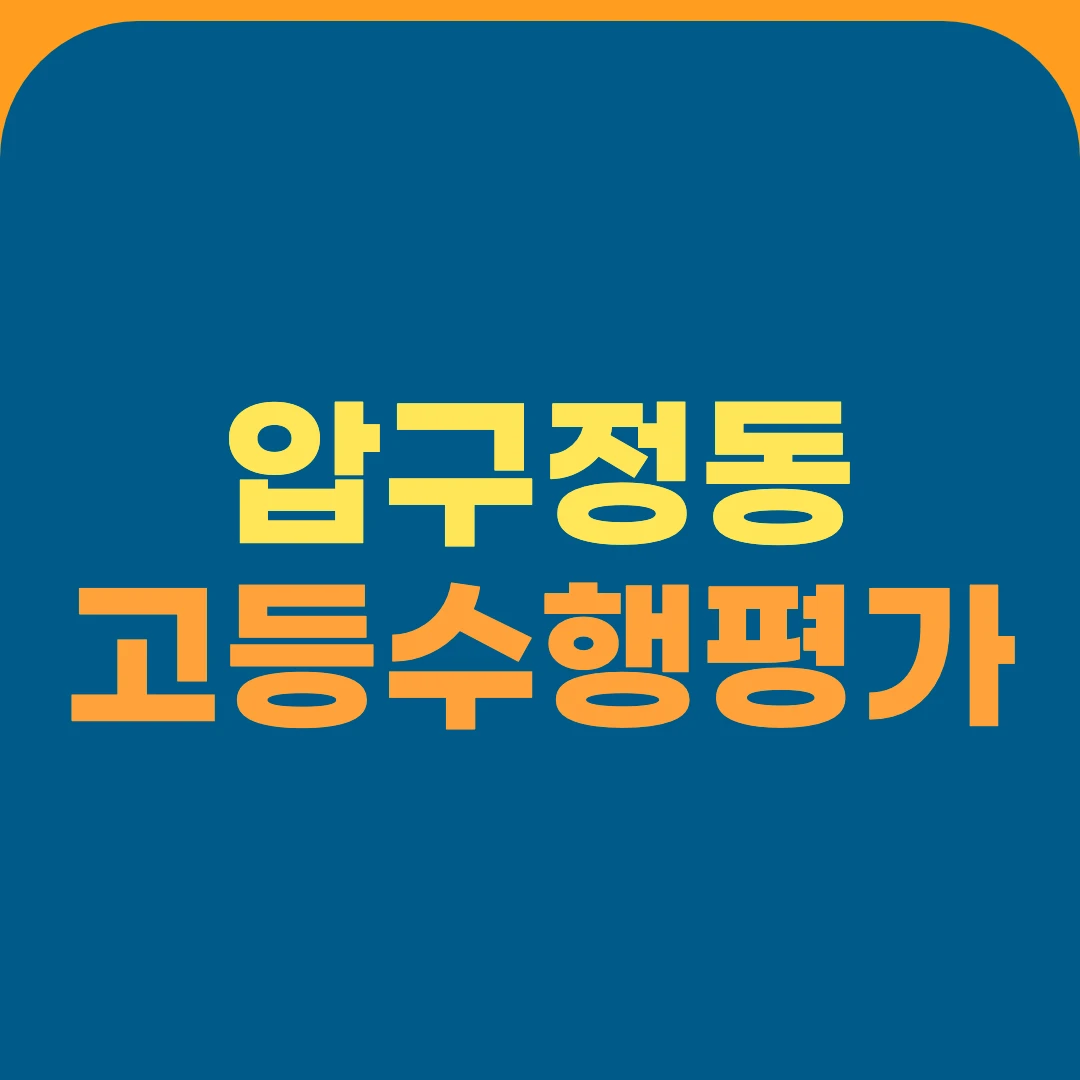 압구정동 고등수행평가