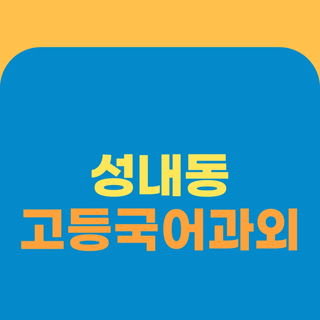 성내동 고등국어과외