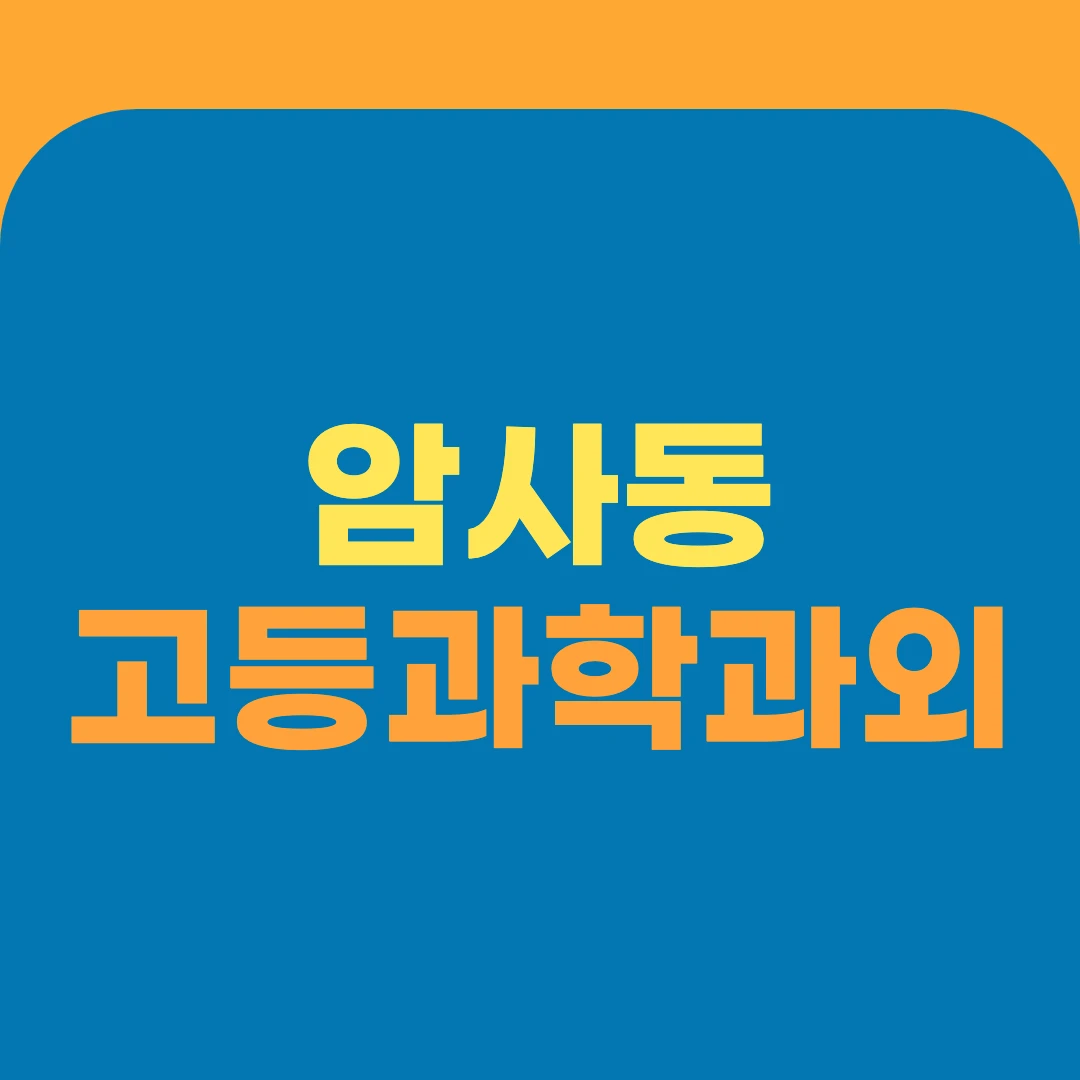 암사동 고등과학과외