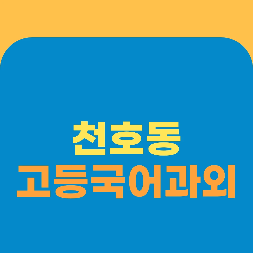 천호동 고등국어과외