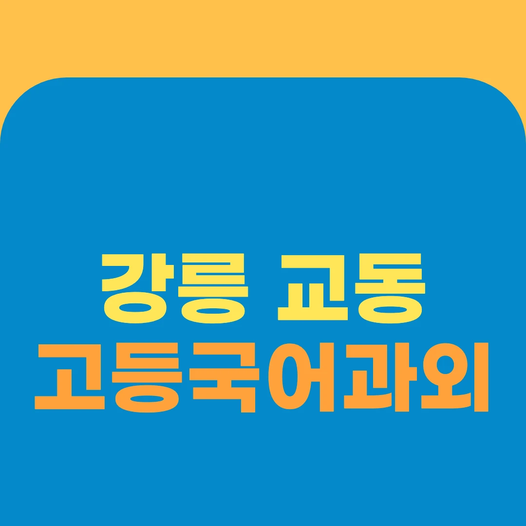 강릉 교동 고등국어과외
