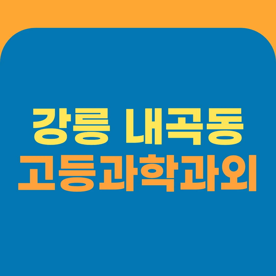 강릉 내곡동 고등과학과외