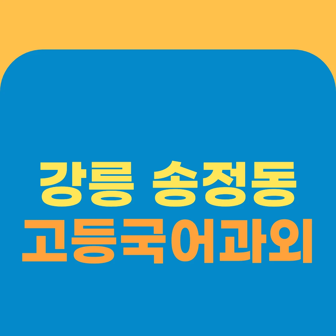강릉 송정동 고등국어과외