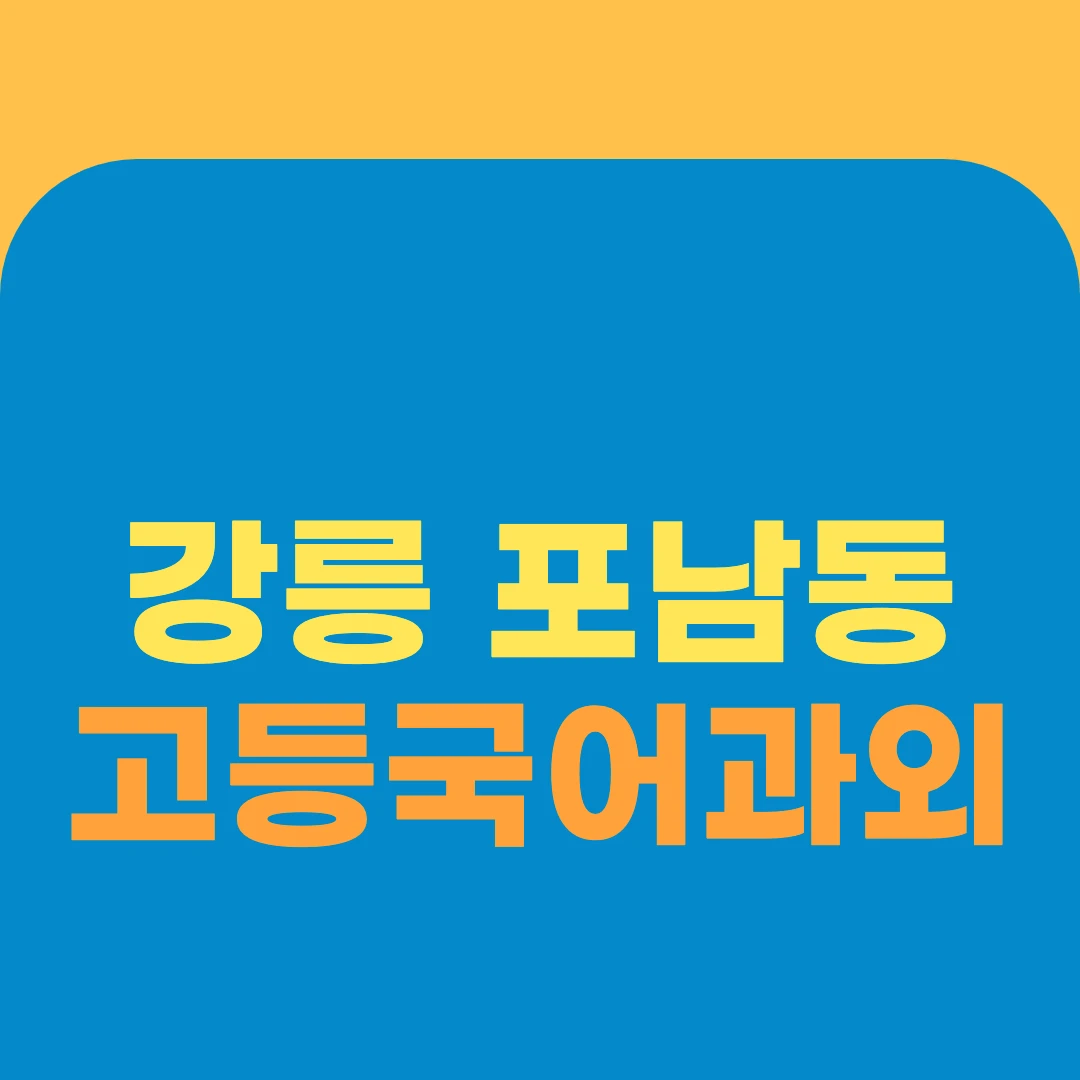 강릉 포남동 고등국어과외
