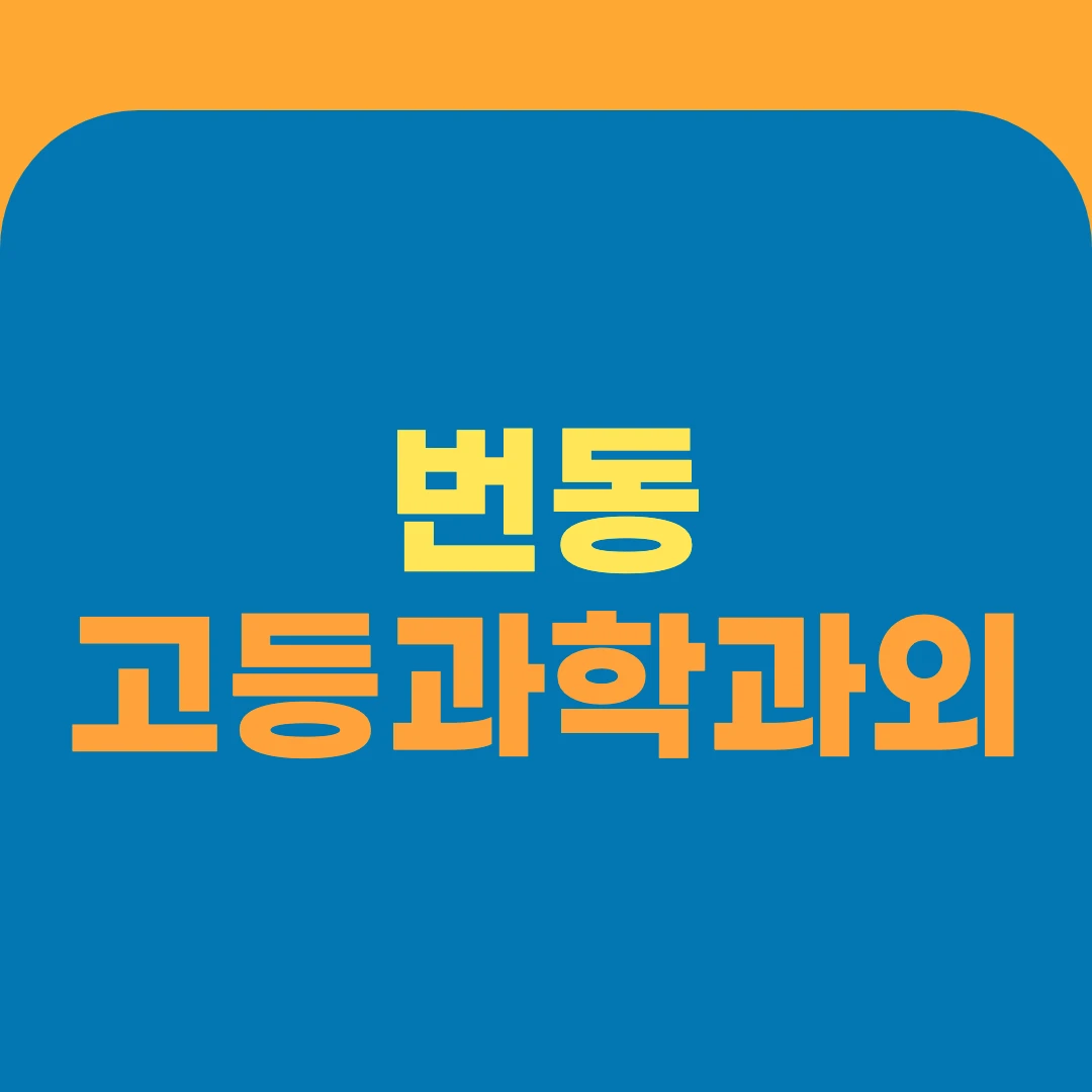 번동 고등과학과외