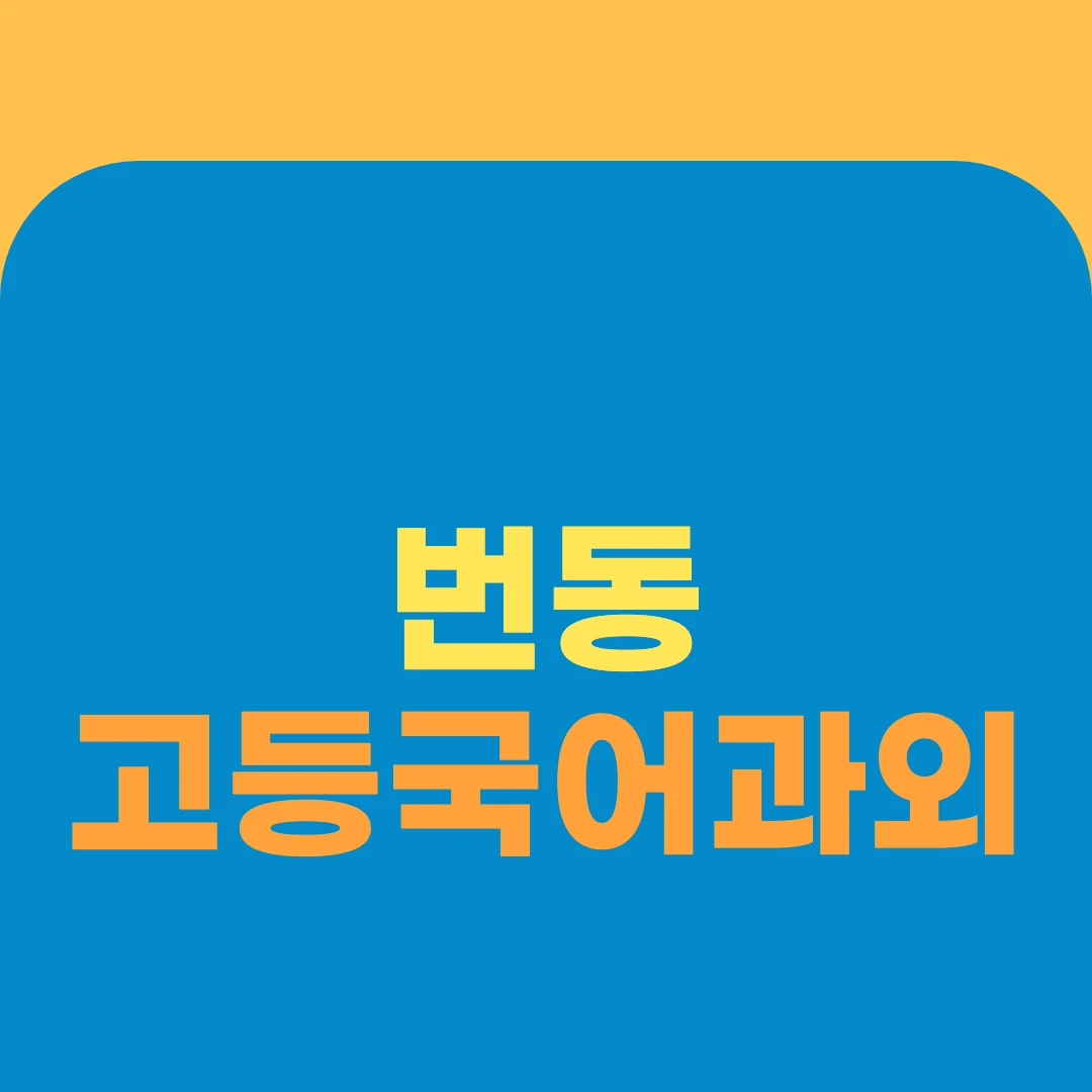 번동 고등국어과외