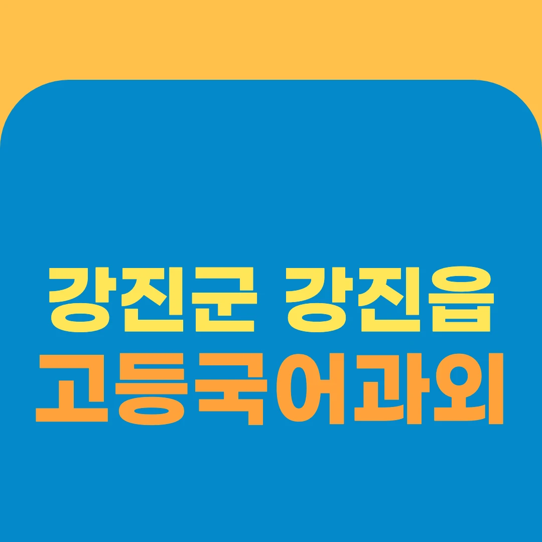 강진군 강진읍 고등국어과외
