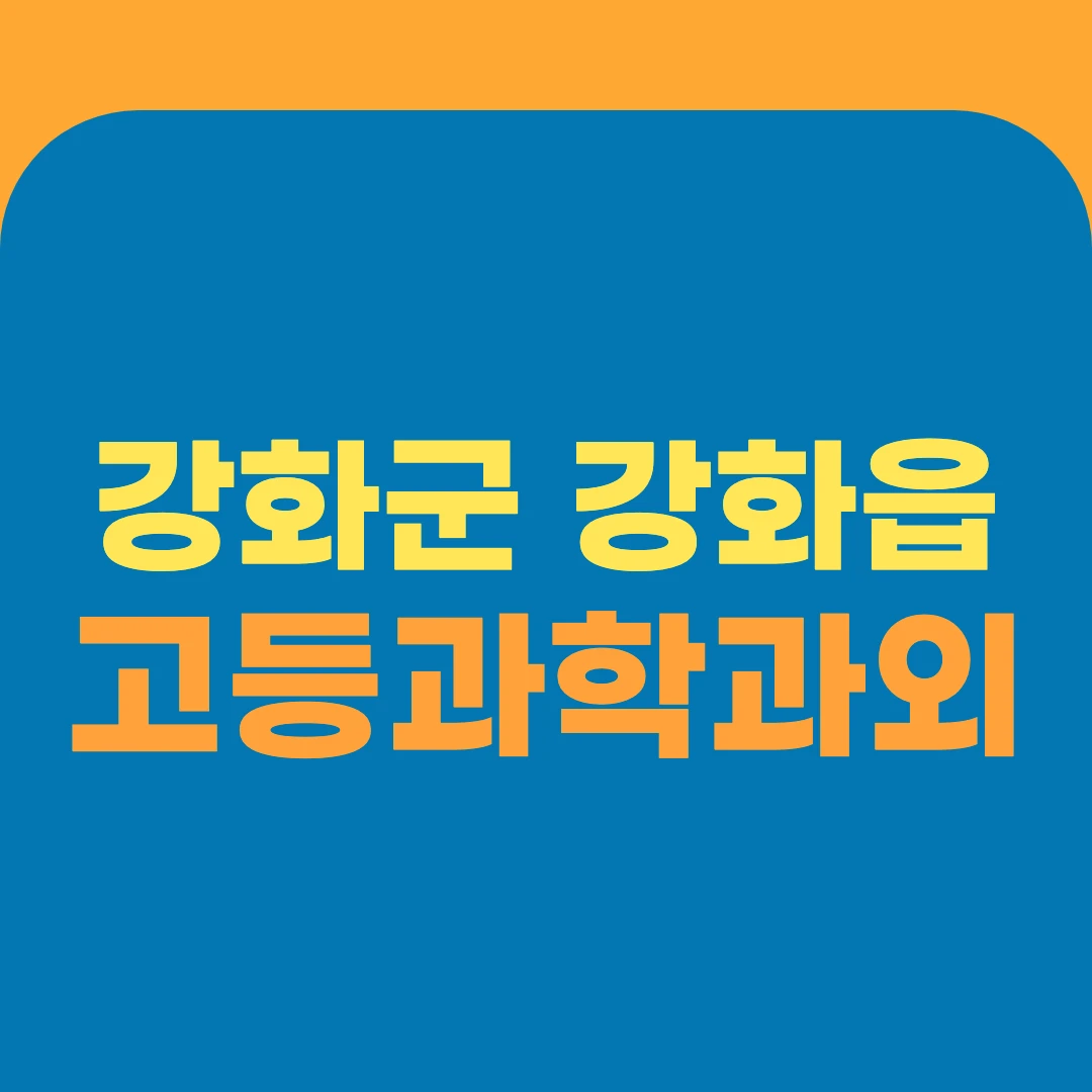 강화군 강화읍 고등과학과외