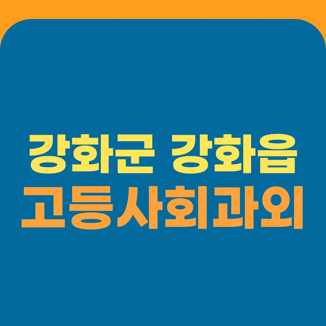 강화군 강화읍 고등사회과외
