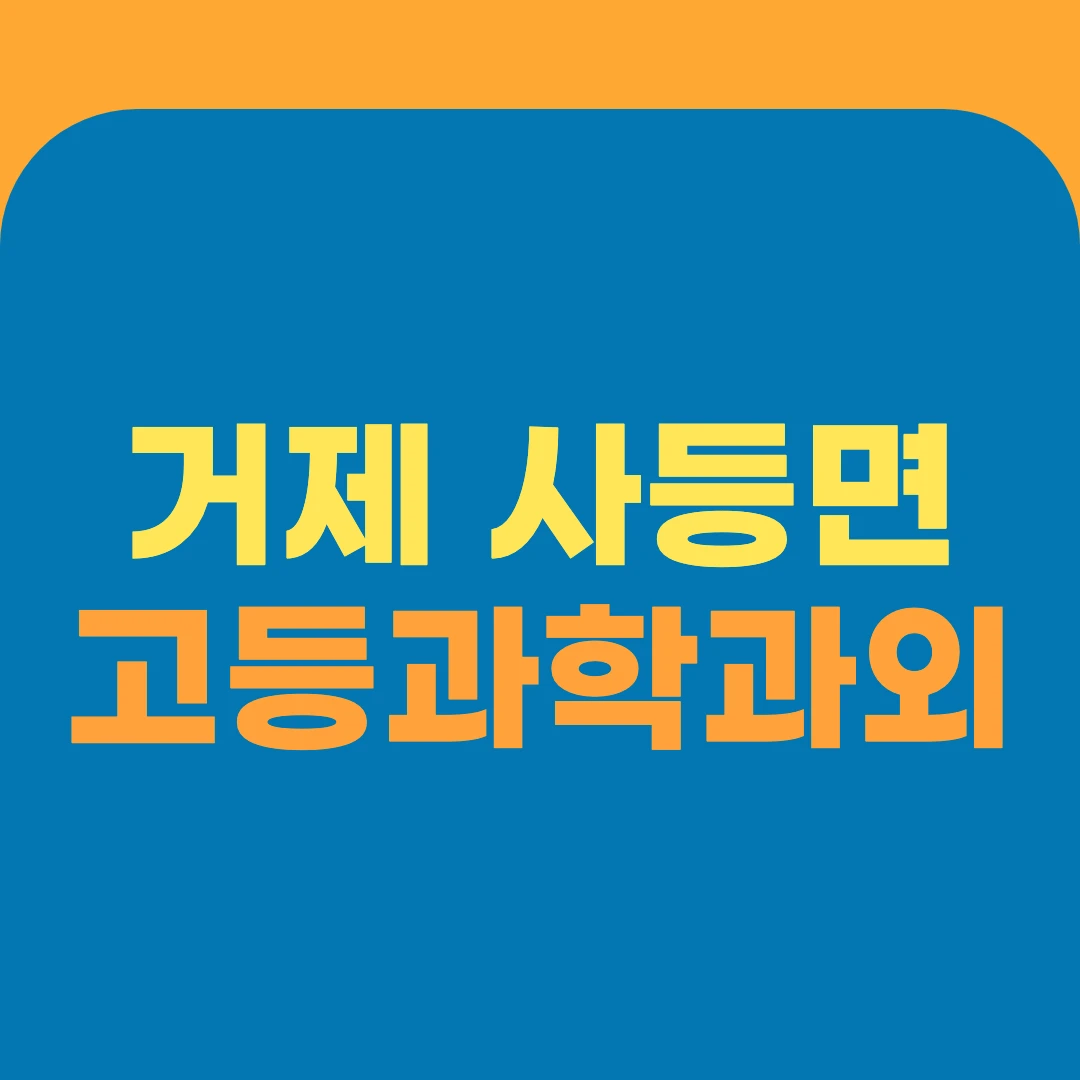 거제 사등면 고등과학과외