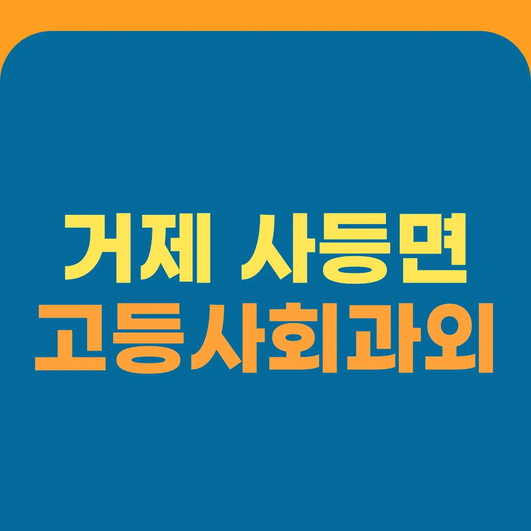 거제 사등면 고등사회과외