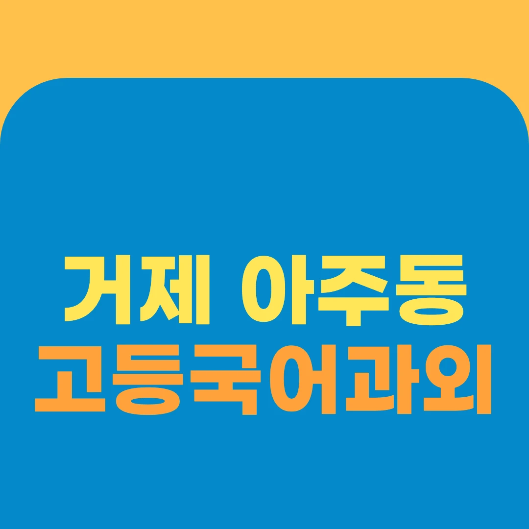 거제 아주동 고등국어과외