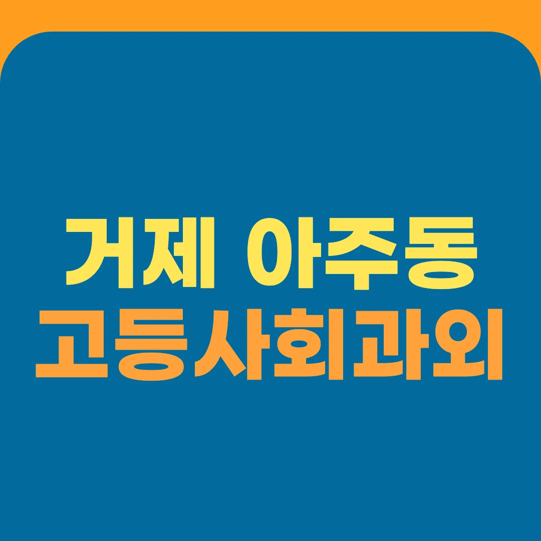 거제 아주동 고등사회과외