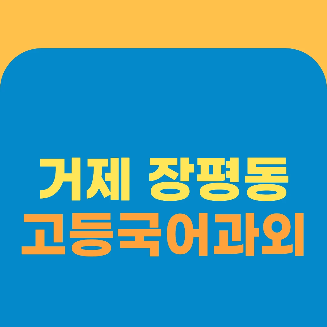 거제 장평동 고등국어과외