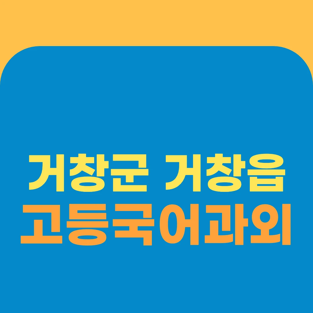 거창군 거창읍 고등국어과외