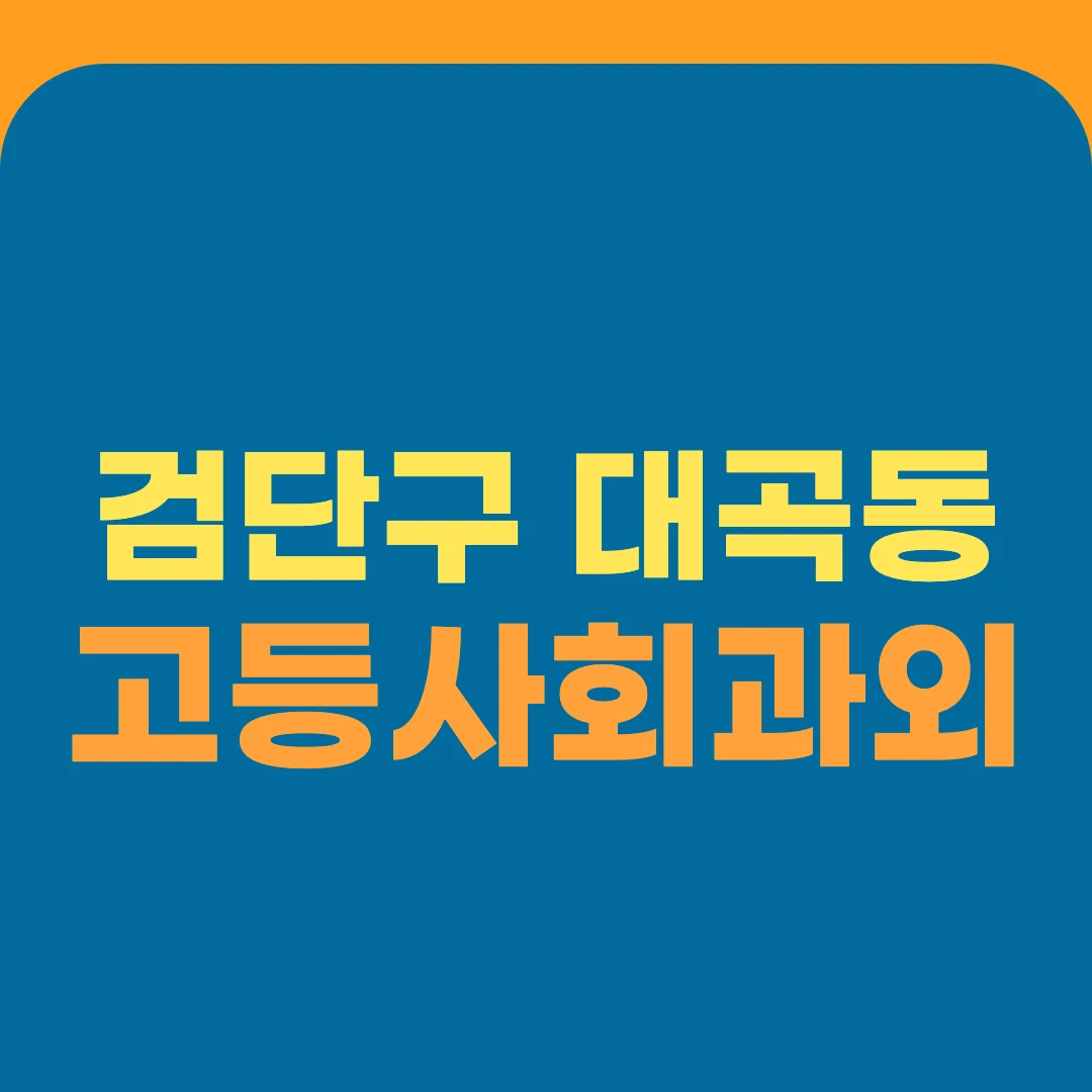 검단구 대곡동 고등사회과외