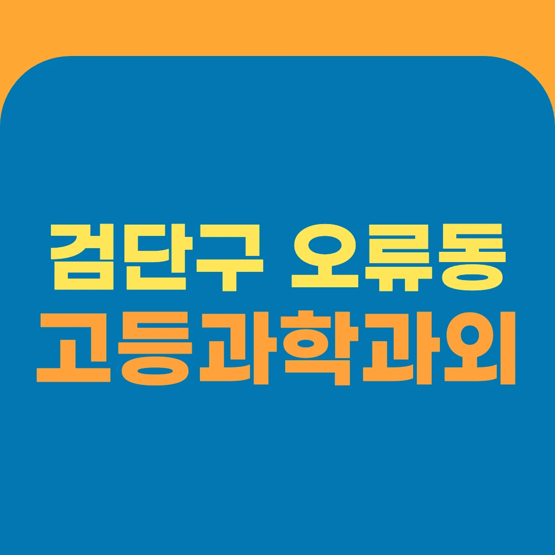 검단구 오류동 고등과학과외