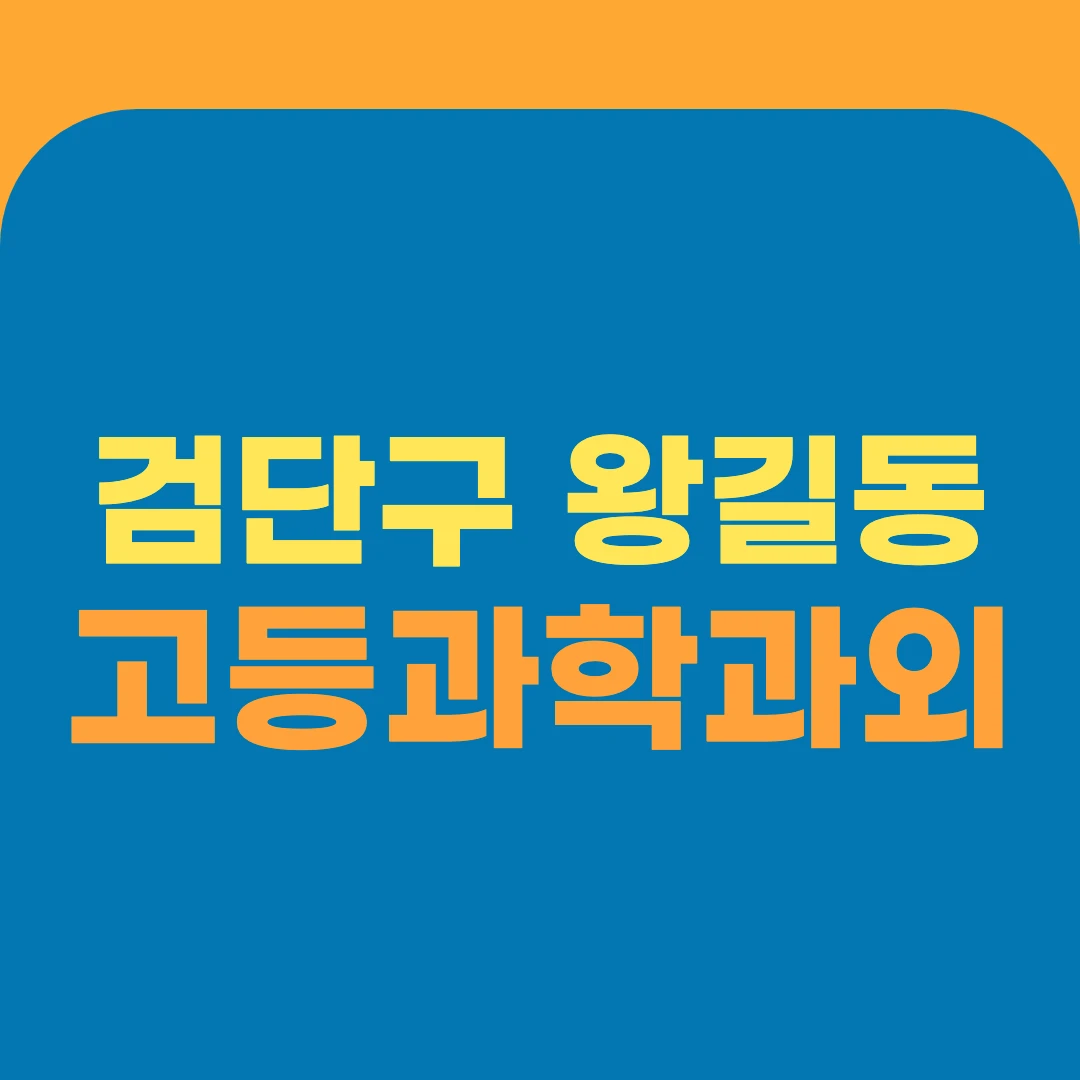 검단구 왕길동 고등과학과외