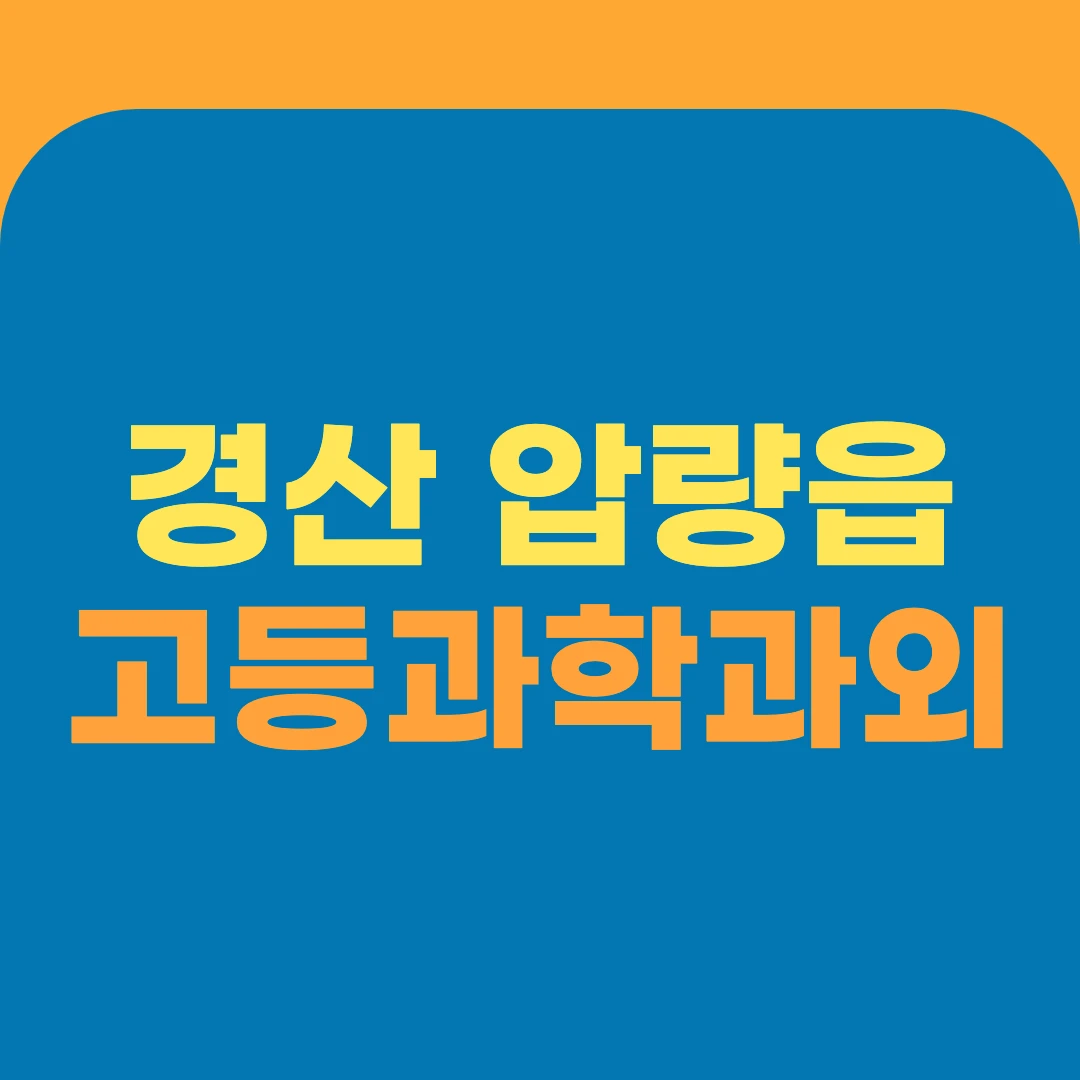 경산 압량읍 고등과학과외