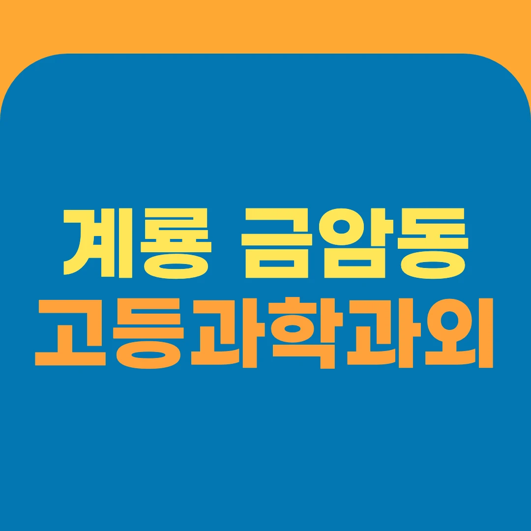 계룡 금암동 고등과학과외