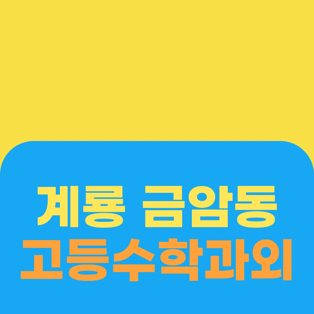 계룡 금암동 고등수학과외