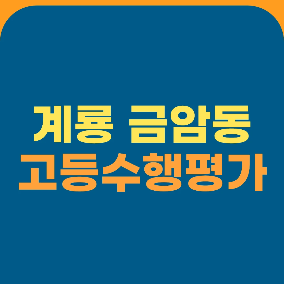 계룡 금암동 고등수행평가