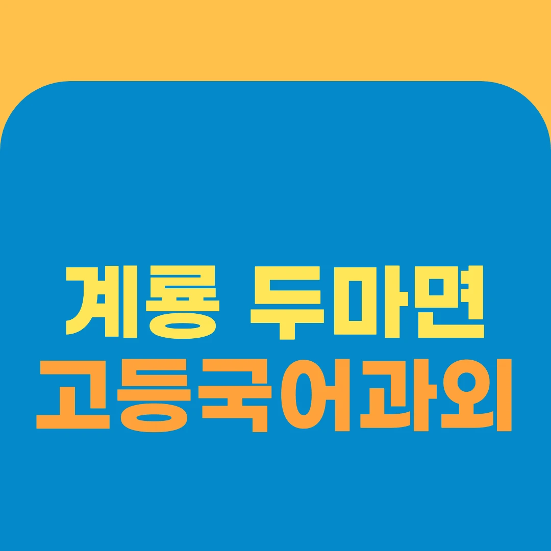 계룡 두마면 고등국어과외