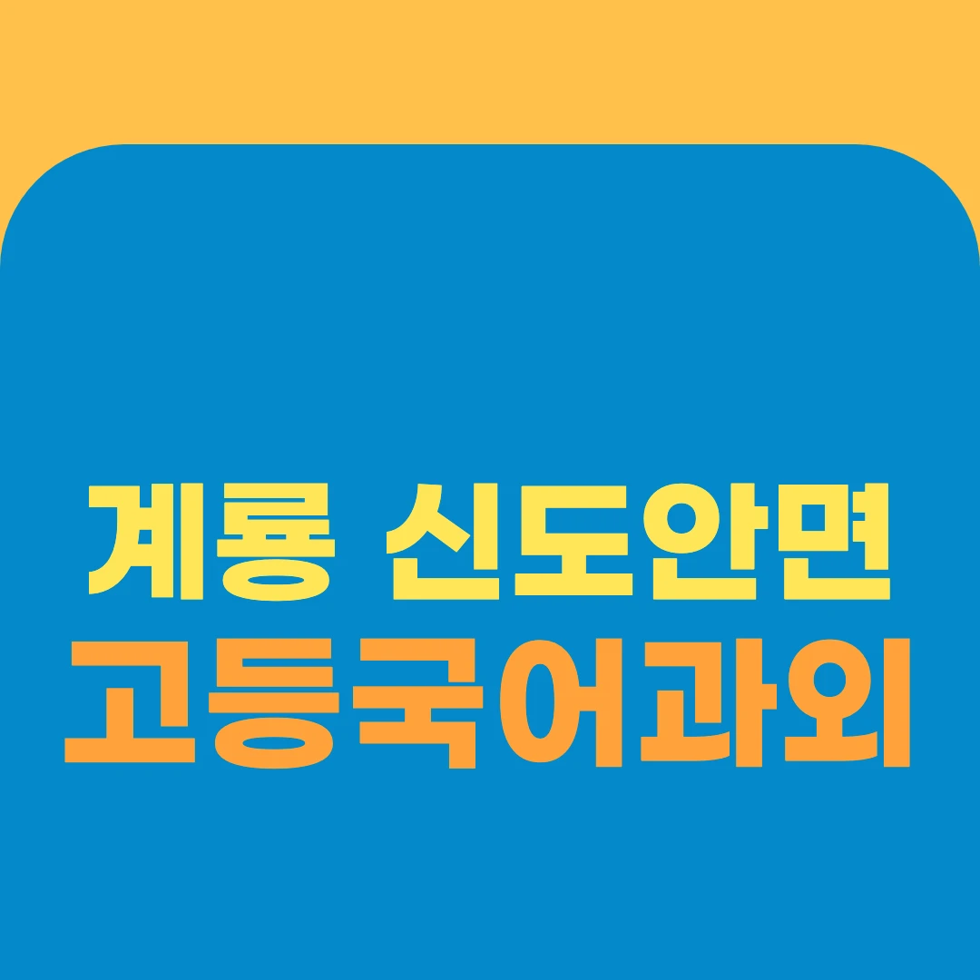 계룡 신도안면 고등국어과외
