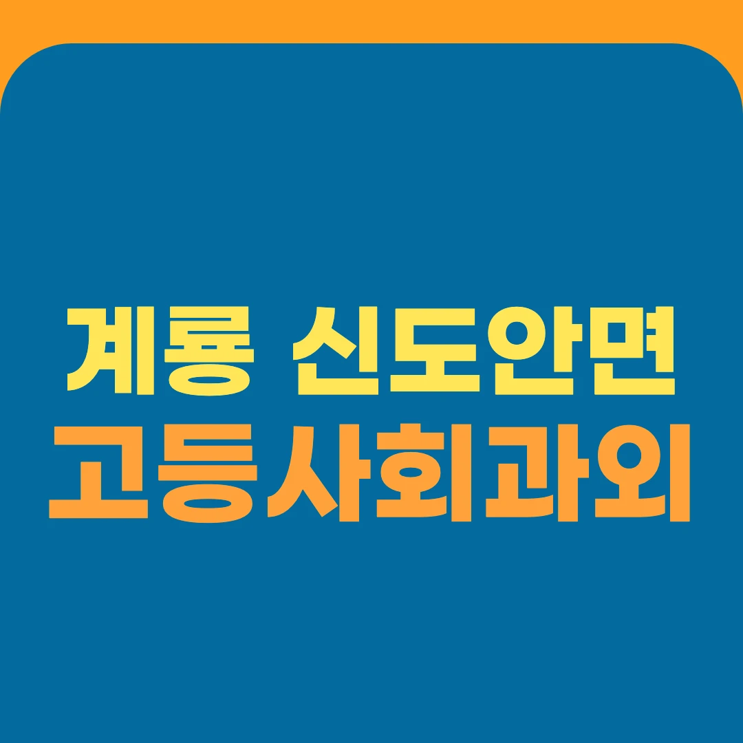 계룡 신도안면 고등사회과외