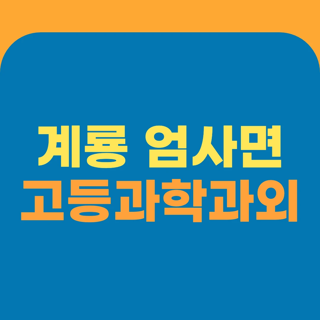 계룡 엄사면 고등과학과외