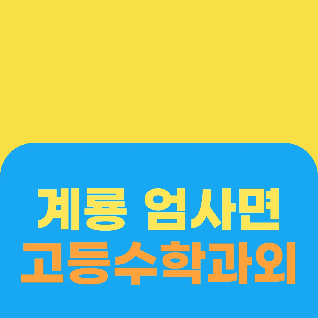 계룡 엄사면 고등수학과외