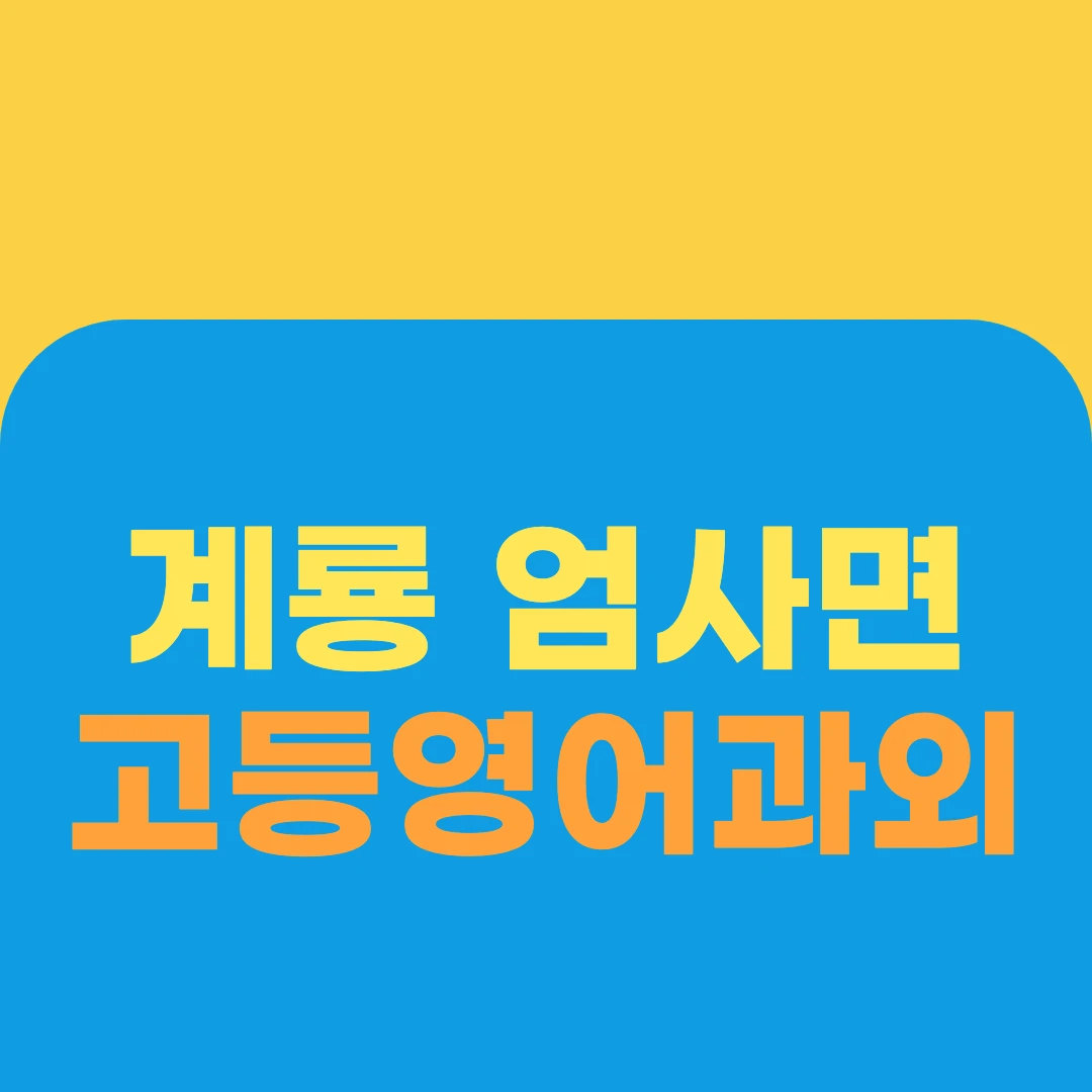 계룡 엄사면 고등영어과외