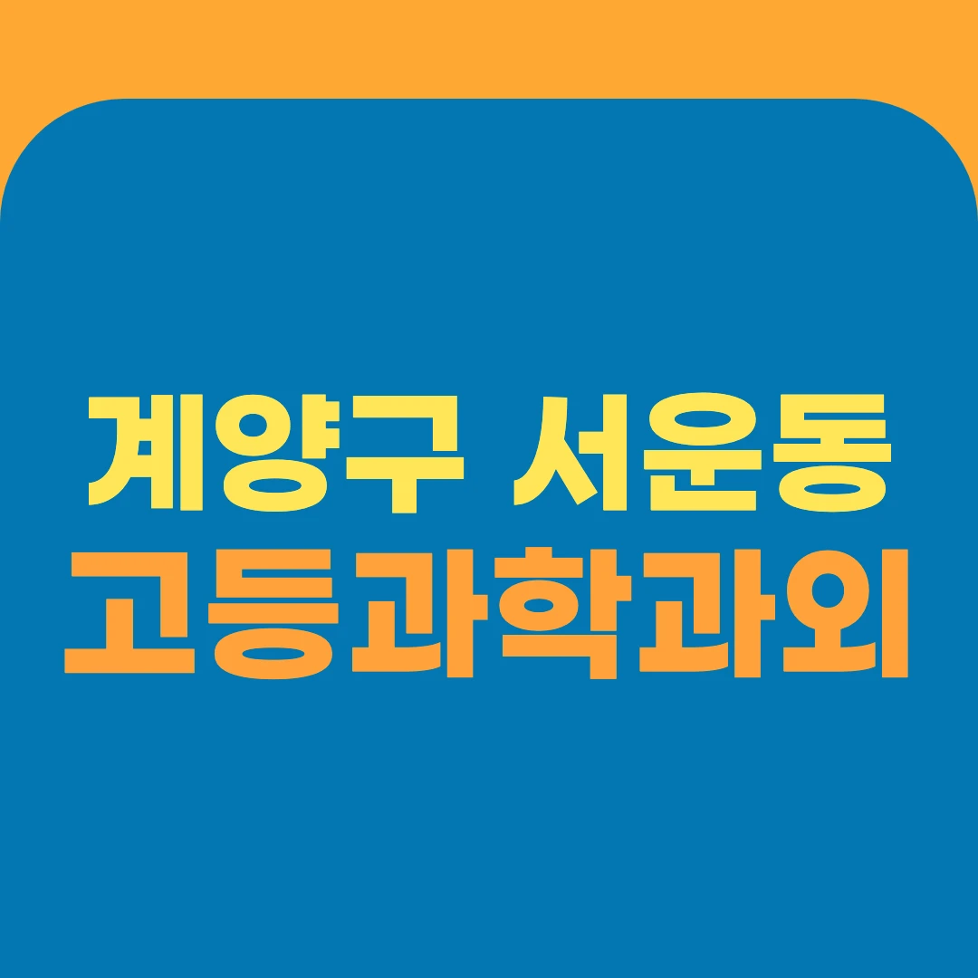 계양구 서운동 고등과학과외