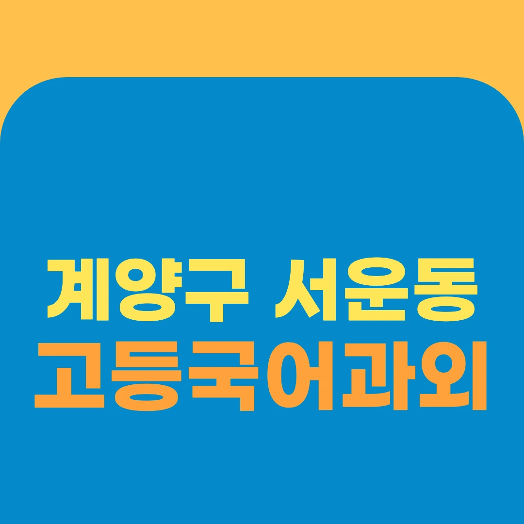계양구 서운동 고등국어과외