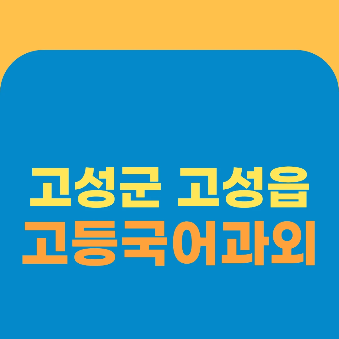 고성군 고성읍 고등국어과외