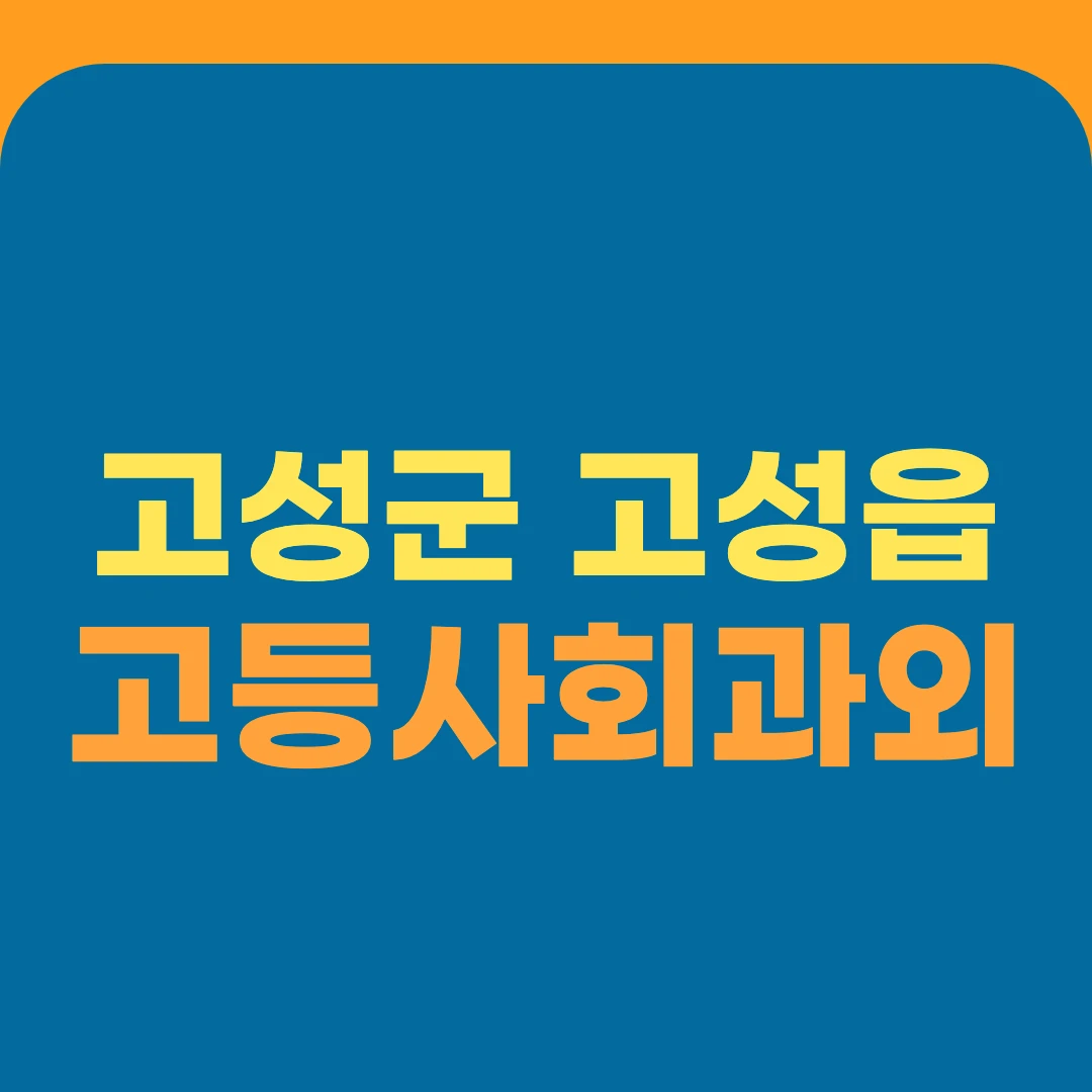 고성군 고성읍 고등사회과외
