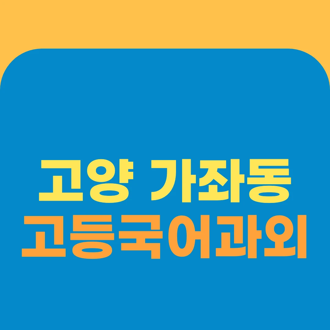 고양 가좌동 고등국어과외