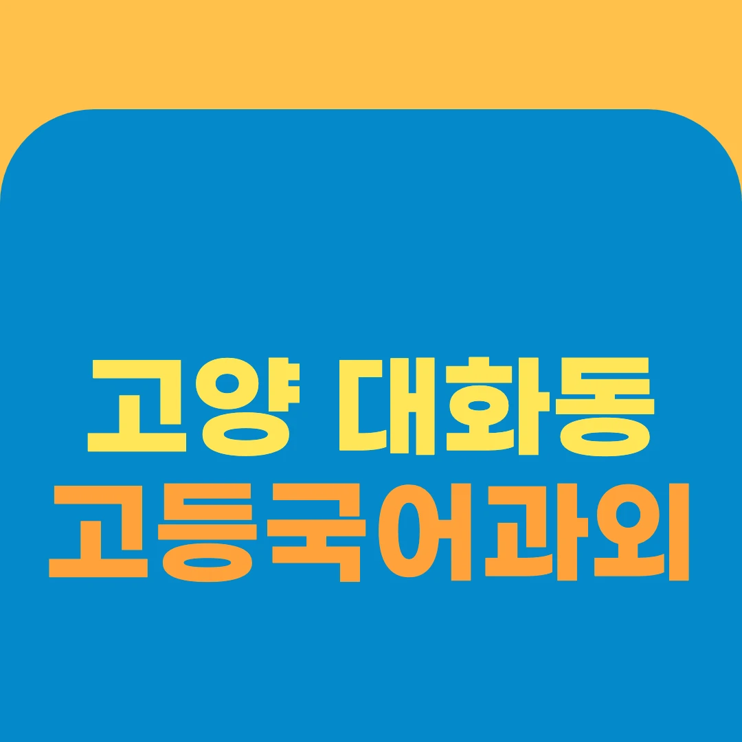 고양 대화동 고등국어과외