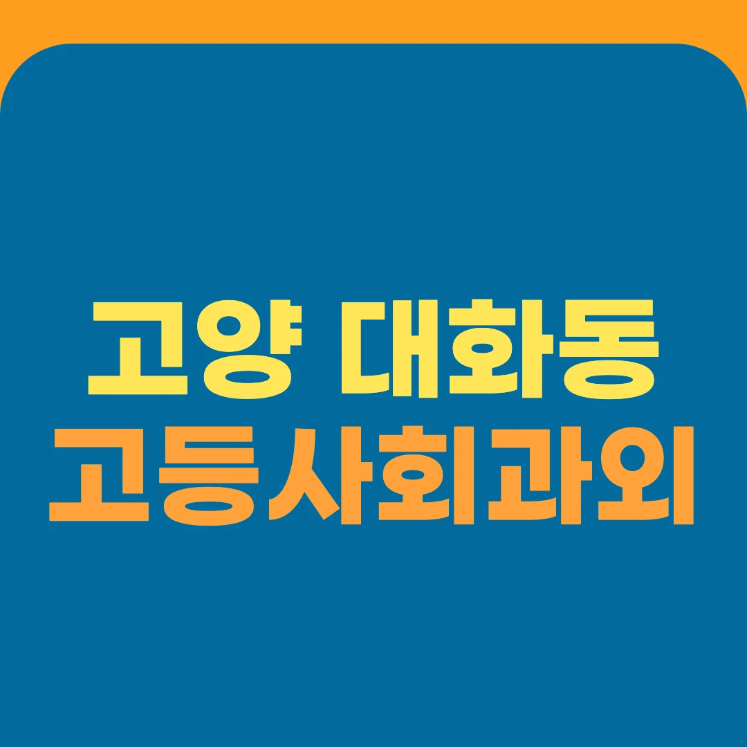고양 대화동 고등사회과외