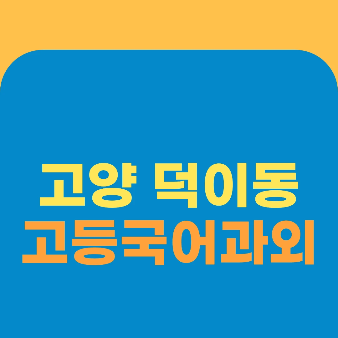 고양 덕이동 고등국어과외