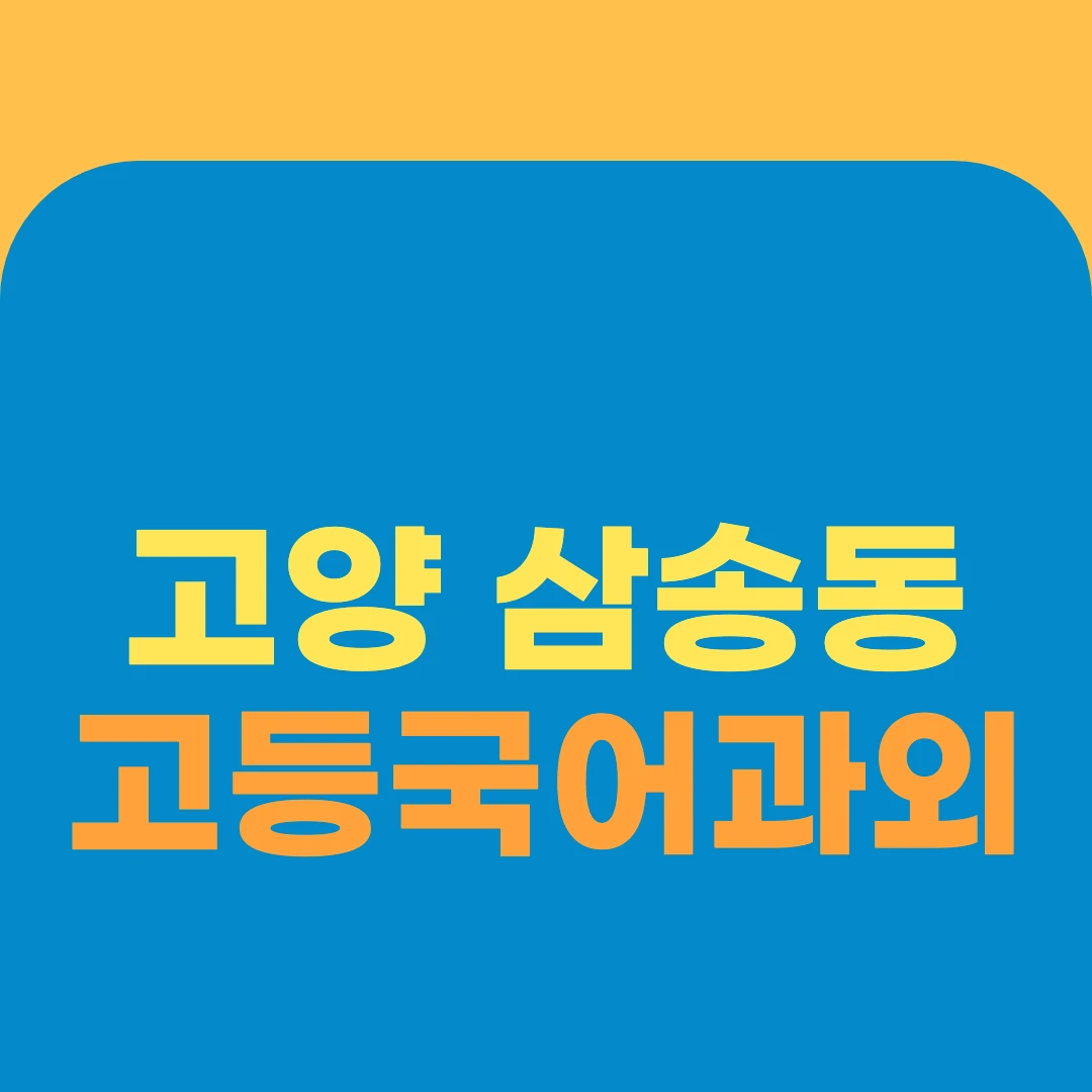 고양 삼송동 고등국어과외