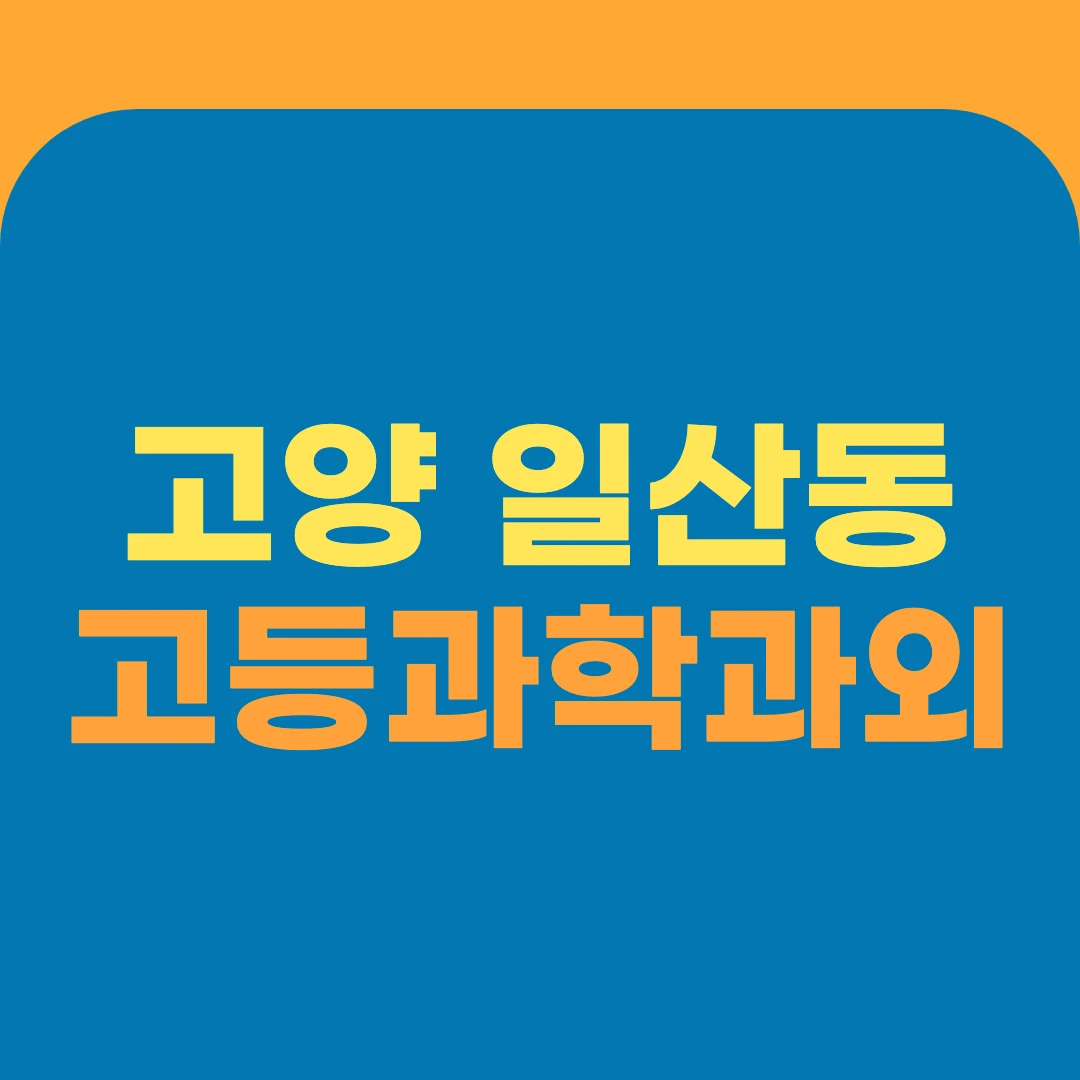 고양 일산동 고등과학과외