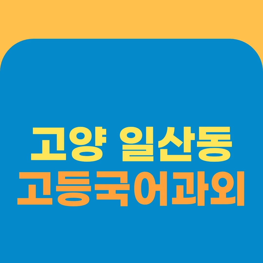 고양 일산동 고등국어과외